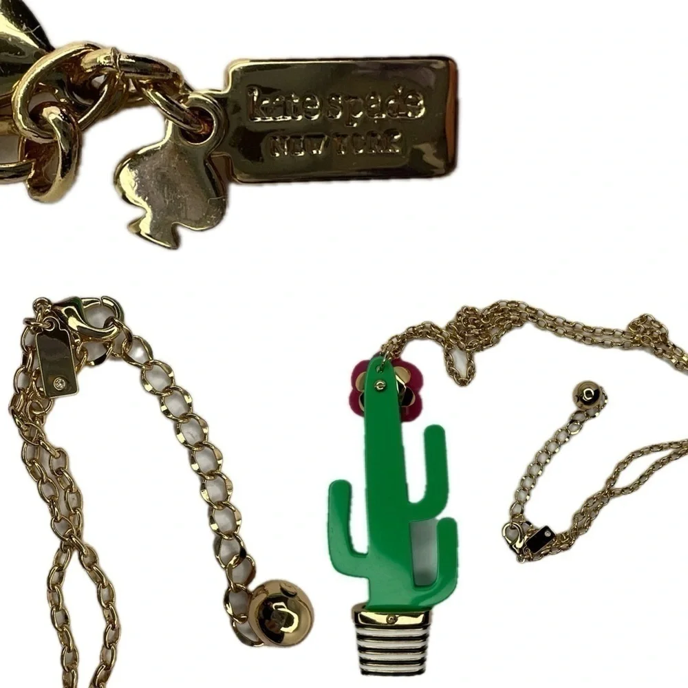 Kate Spade Scenic Route Cactus Acrylic Rare Novelty Necklace